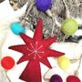 Handmade Felt Crimson Star Christmas Tree Topper, thumbnail 3 of 7