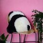 Plush Panda Lovers Faux Fur Throw Cushion, thumbnail 3 of 5