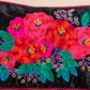 Black Floral Embroidered Cotton Velvet Cushion Cover, thumbnail 4 of 7