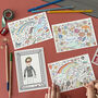 Kids Colouring Postcards Mix Theme Pack, thumbnail 1 of 7