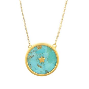 14k Gold Vermeil Night Sky Pendant In Turquoise, 4 of 6