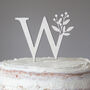 Personalised Initial Floral Wooden Cake Topper, thumbnail 4 of 5