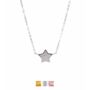 Star Cz Necklace Rose Or Gold Plated 925 Silver, thumbnail 1 of 6