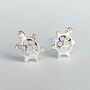 Sterling Silver Tiny Turtle Stud Earrings, thumbnail 1 of 6