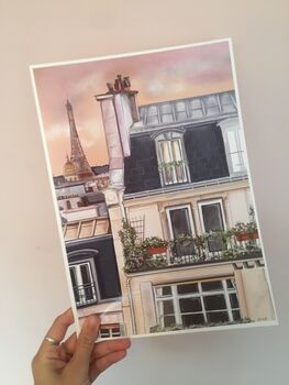 Paris Rooftop Art Print, 3 of 4
