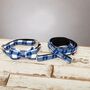 The Anglesey Blue Checked Nautical Dog Collar Bow Tie And Lead Set, thumbnail 3 of 9