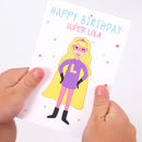 Superhero Girl Personalised Birthday Card By Superfumi ...