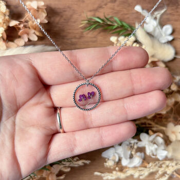 Purple Alyssum Flower Necklace, 2 of 5