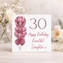 Daughter 30th Personalised Birthday Card Thirty Cherry Balloons, thumbnail 1 of 4