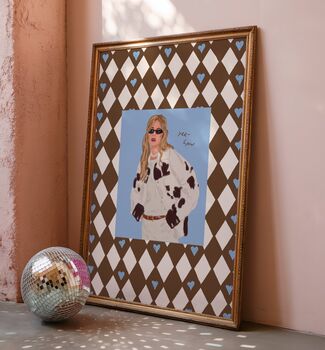 Yeehaw Blue And Brown Cowgirl Print, 2 of 3