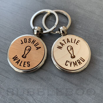 Personalised Wales World Cup Football Keyring, 3 of 6
