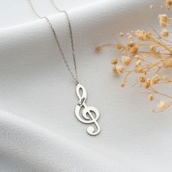 Music Note Necklace With Name, 2 of 7