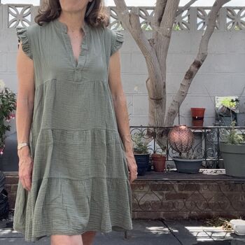Short Cotton Cheesecloth Dress, 5 of 5