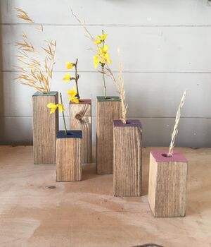 Set Of Three Wooden Vases, 5 of 6