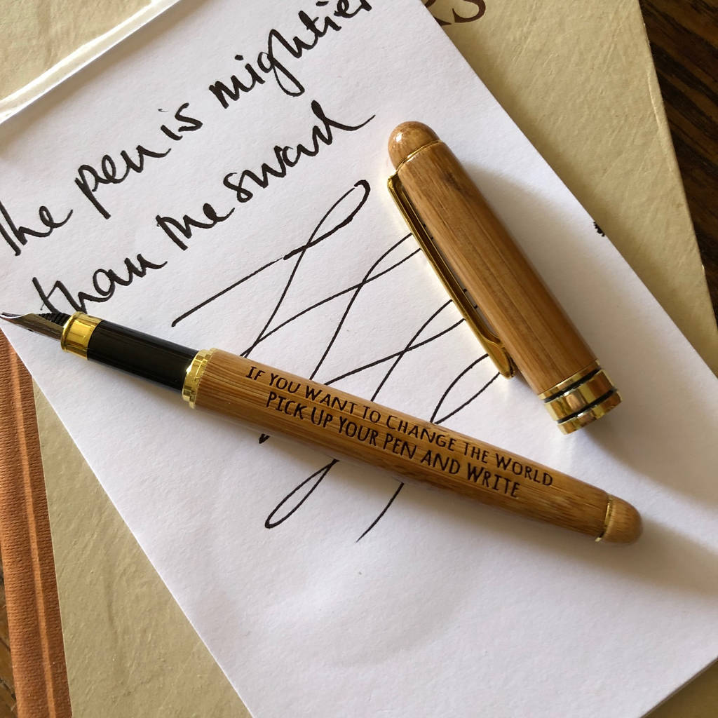 Personalised Bamboo Fountain Ink Pen, 1 of 5