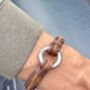 Personalised Mixed Brown Leathers Memorial Bracelet With 'Circle Of Life' Urn For Ashes, thumbnail 2 of 11