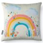 Super Soft Children's Kids Velvet Cushion Rainbow Cream, thumbnail 1 of 3