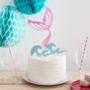 Iridescent Mermaid Tail And Waves Party Cake Topper Set, thumbnail 1 of 4