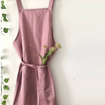 Personalised Lavender 100% Linen Pinafore Apron, 3 of 7