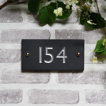 Engraved Slate House Number, Style And Size Options, 3 of 7