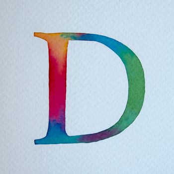 Handmade Watercolour Any Letter Initial Birthday Card, 8 of 10