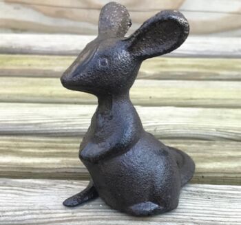 Cast Iron 'Listening' Mouse Ornament In Gift Pouch, 2 of 3