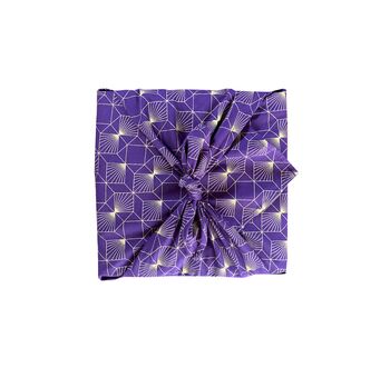 Reusable Fabric Furoshiki Gift Wrap Plum Diamonds, 2 of 6