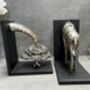 Large Silver And Black Giraffe Bookends Shelf Sitter Gift, thumbnail 5 of 6