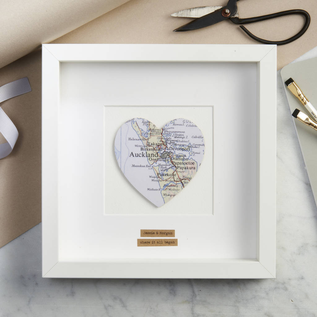 Personalised Single Heart Map Picture, 1 of 5
