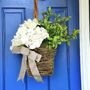Hydrangea Vine Basket Spring Door Wreath, thumbnail 7 of 8