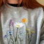 Wildflowers Foral Embroidered Sweatshirt, thumbnail 2 of 5