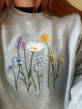 Wildflowers Foral Embroidered Sweatshirt, 2 of 5