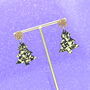 Gold Fleck Confetti Christmas Tree Dangle Earrings, thumbnail 1 of 3