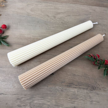 Neutral Christmas Taper Candles Christmas Dinner Candles, 6 of 8