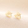 Sterling Silver Heart Outline Stud Earrings, thumbnail 2 of 7