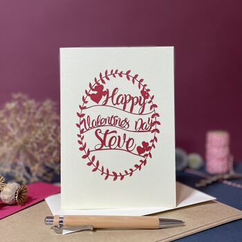 Personalised Papercut Valentines Card, 2 of 9