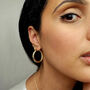 Twisted Gold Plated Round Minimalist Stylish Hoops, thumbnail 3 of 4