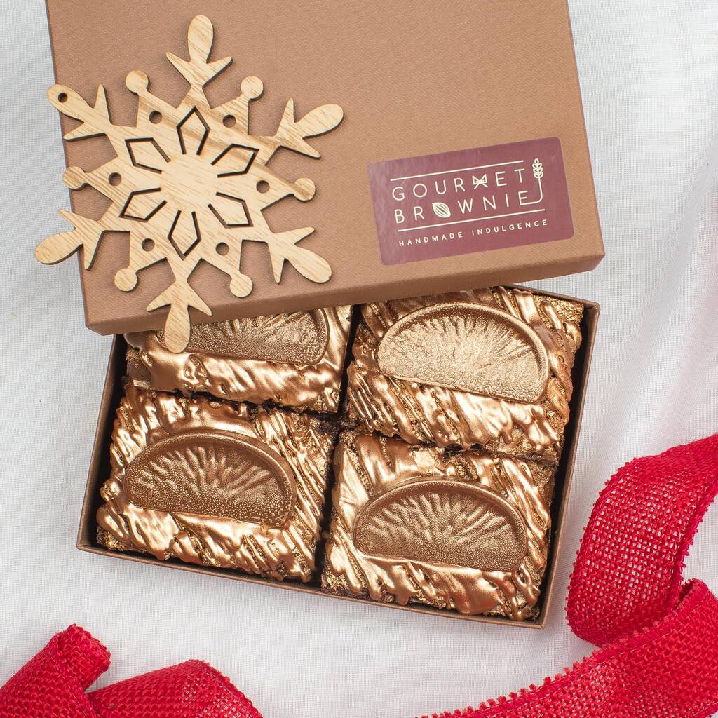 Golden Chocolate Orange T Box By Gourmet Brownie