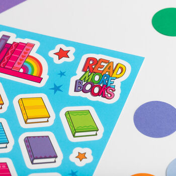 Reading And Books A5 Vinyl Sticker Sheet, 2 of 9