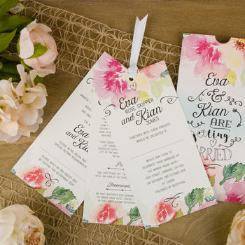 Blossoming Love Wallet Wedding Invitation, 4 of 5