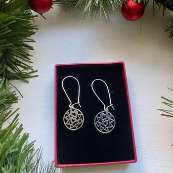Sterling Silver Disc Drop Earrings, 3 of 7
