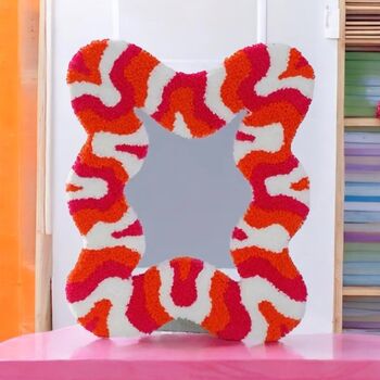 Irregular Shape Pink And Orange Mirror, 5 of 8