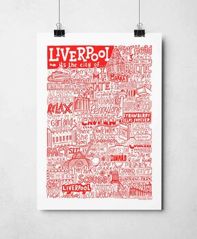 Liverpool Landmarks Typography Print Poster, 6 of 12