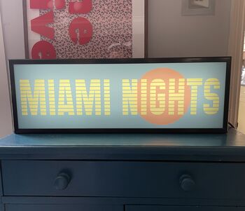 Personalised 1980s Miami Pastel Lightbox Sign, 2 of 7