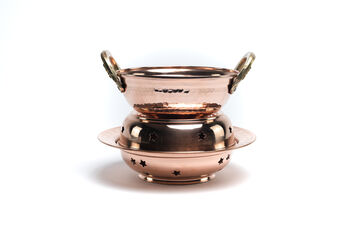 Solid Copper Massage Oil Warmer Pot Set – Spa Tool, 2 of 4
