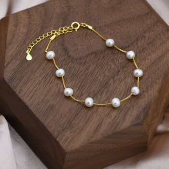 Freshwater Pearl Bracelet In Sterling Silver, 2 of 12