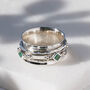 Divinity Princess Emerald Silver Spinning Ring, thumbnail 1 of 8