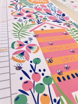 Personalised Bee You Flower Height Chart, 5 of 11