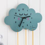 Children's Cloud And Raindrops Personalised Wall Clock, thumbnail 2 of 8
