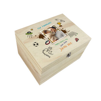 Personalised 'Our Adventures' Kids Doodle Memory Box, 10 of 10